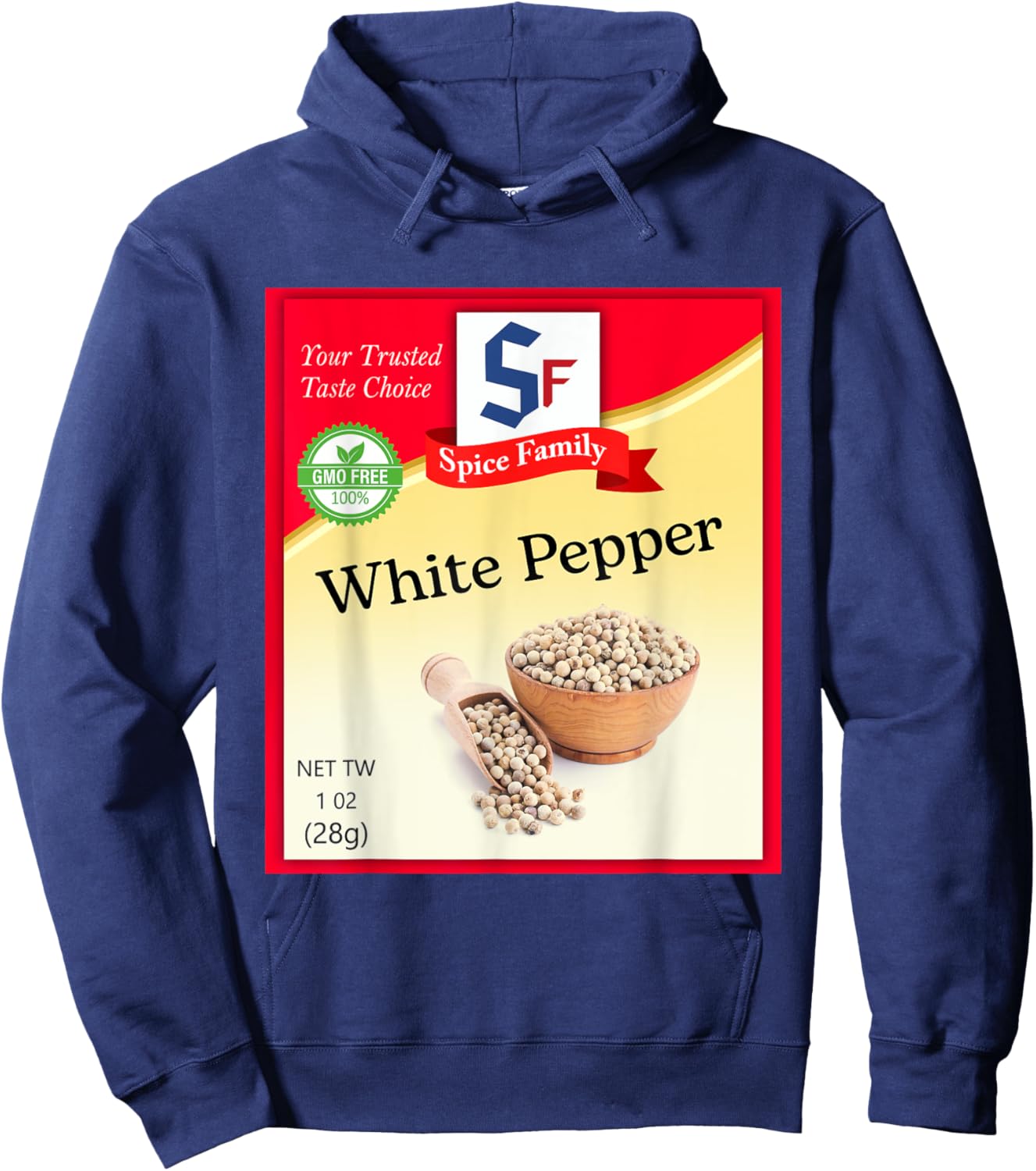 White Pepper Condiment Costume Holiday Spice Costumes Hoodie - Hoodie | Navy
