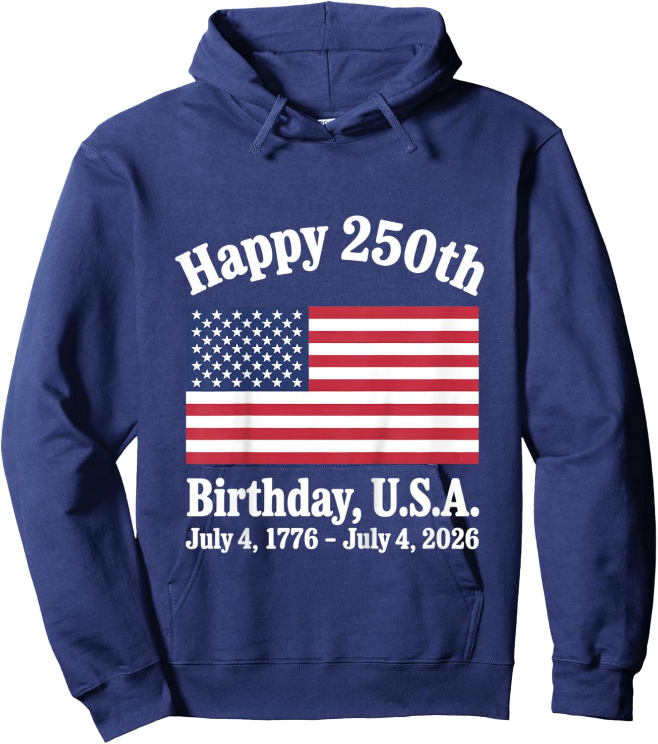 Happy 250th USA 4th of July 1776-2026 Kids Boys Girls Hoodie - Hoodie | Navy