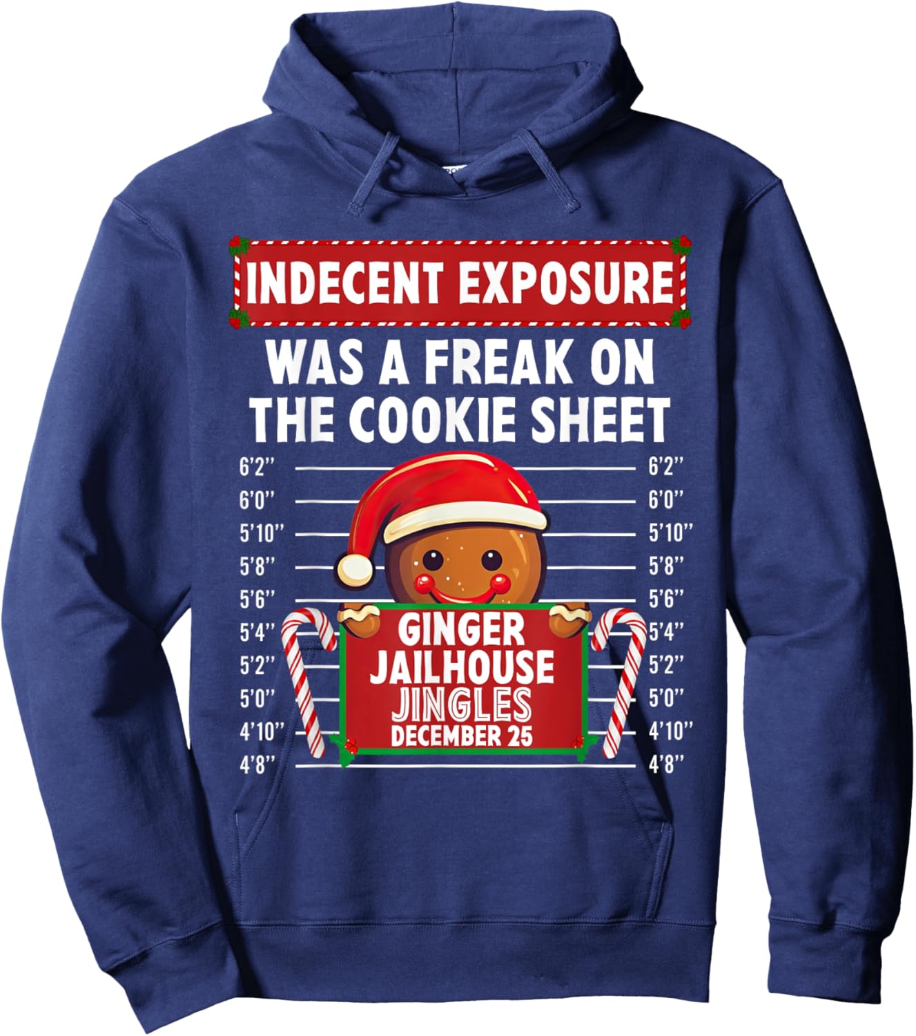 Indecent Exposure Ginger Jailhouse Christmas Gingerbread Hoodie - Hoodie | Navy