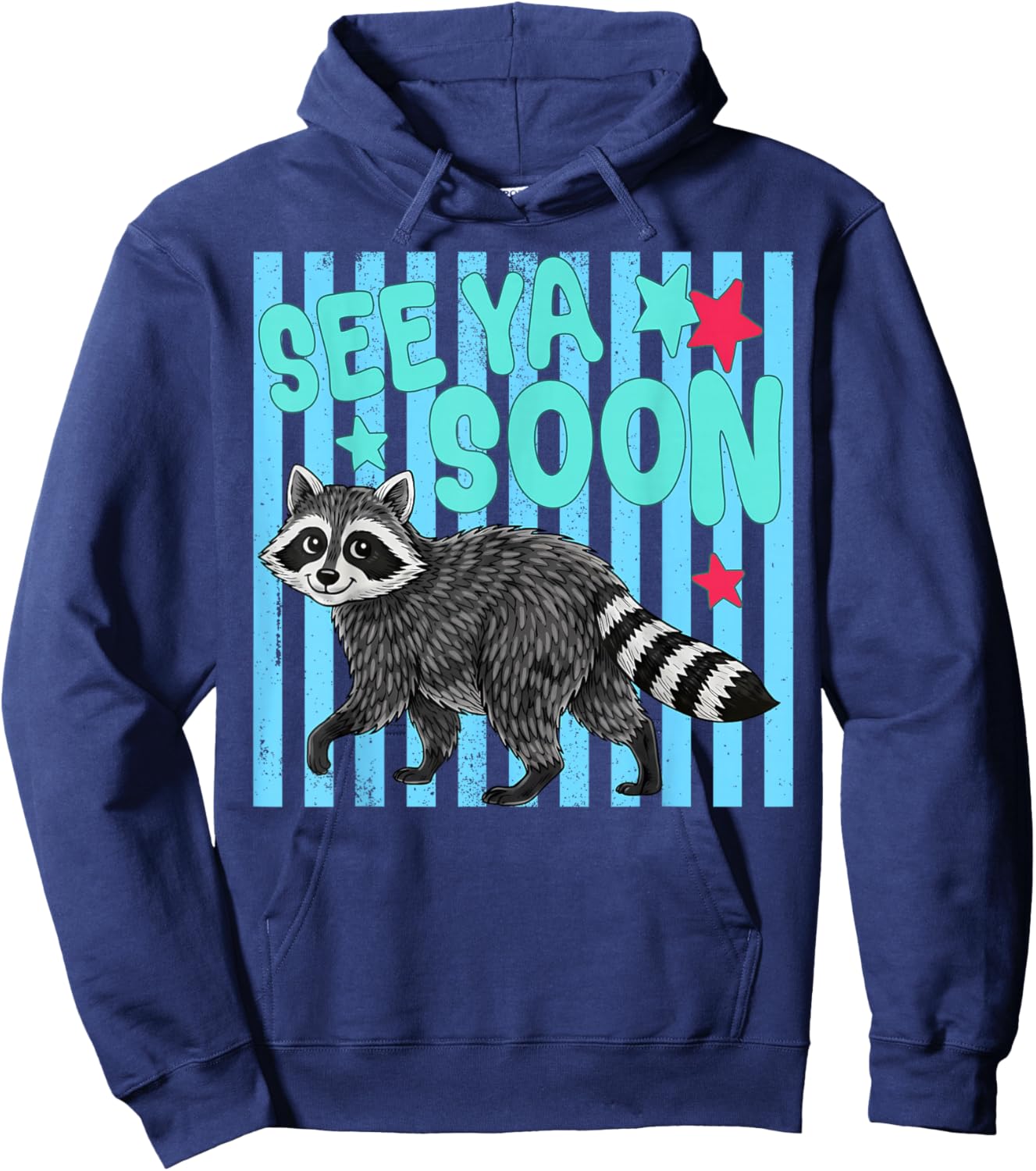 See Ya Soon Raccoon Last Day of School Teachers Kids 2 Sided Hoodie - Hoodie | Navy