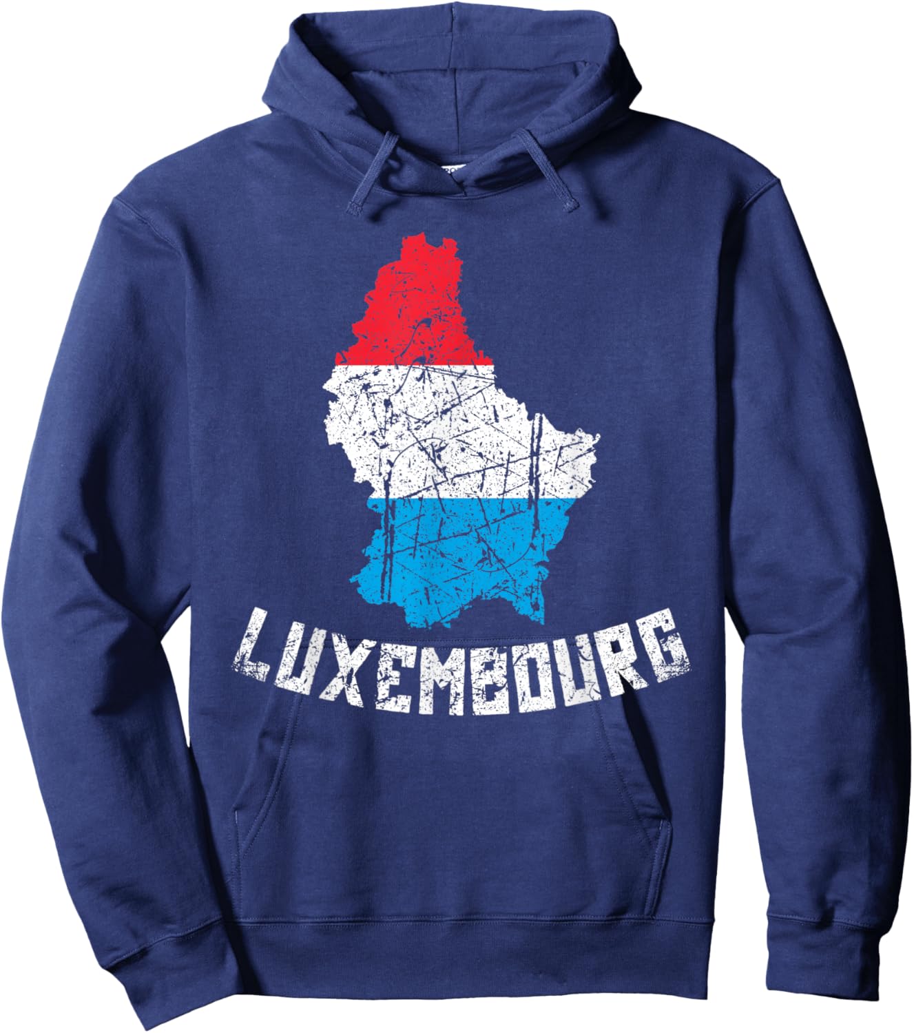 Luxembourg Flag Distressed Men Women Kids Luxembourger Hoodie - Hoodie | Navy