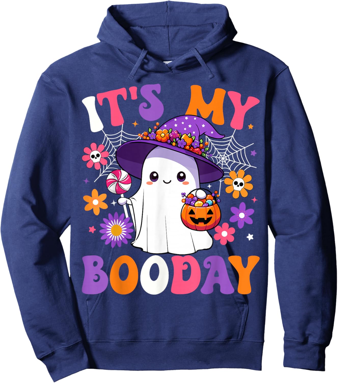 It's My Boo Day Anniversary Funny Halloween Birthday Ghost Hoodie - Hoodie | Navy