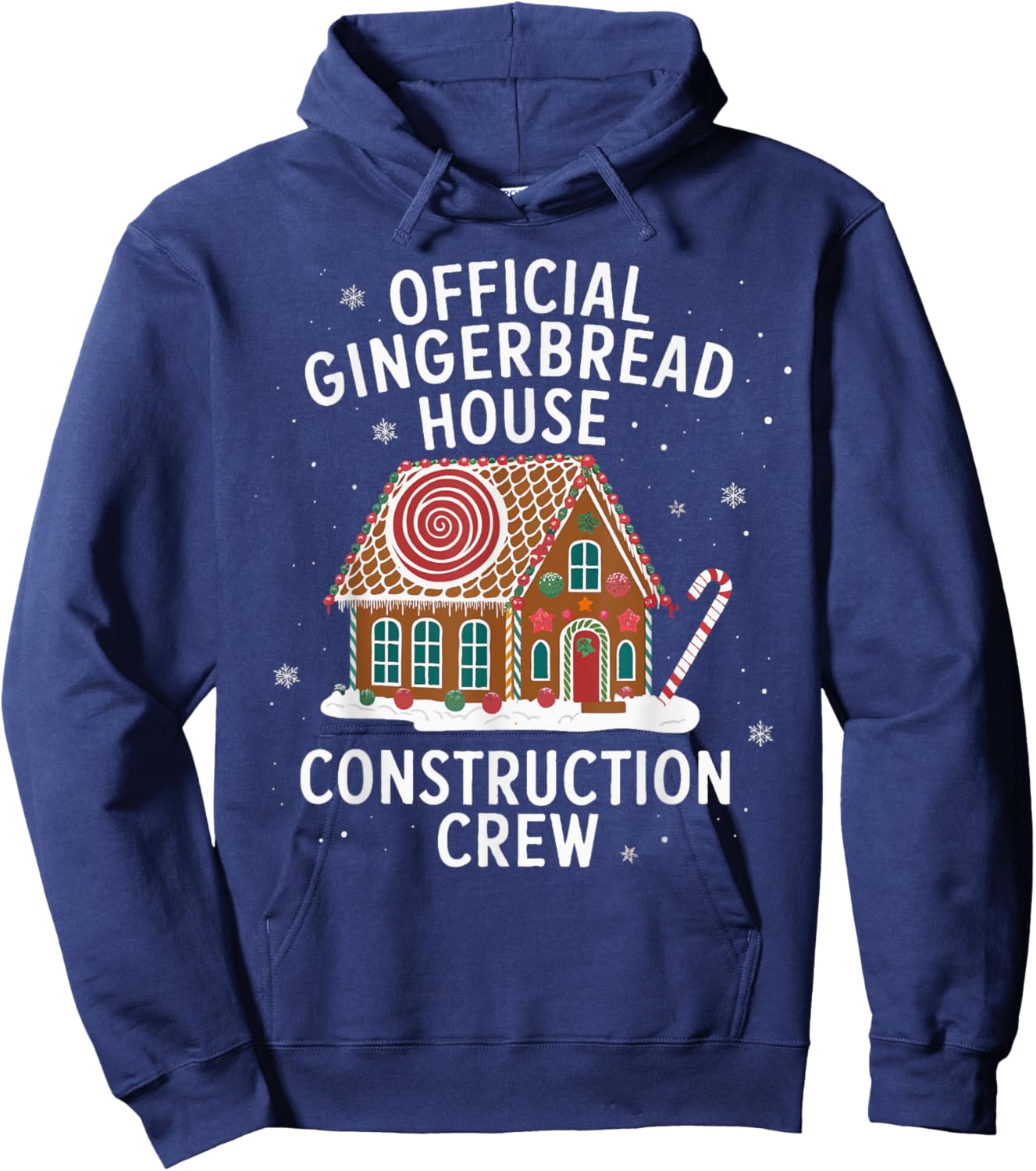 Official Gingerbread House Construction Crew Funny Xmas Hoodie - Hoodie | Navy