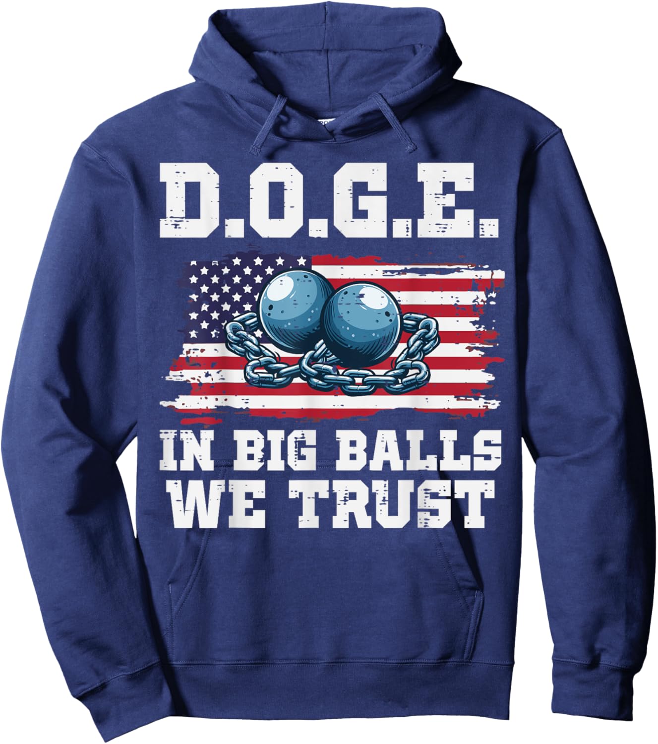 Doge In Big Balls We Trust Dept Of Govt Efficiency Men Women Hoodie - Hoodie | Navy