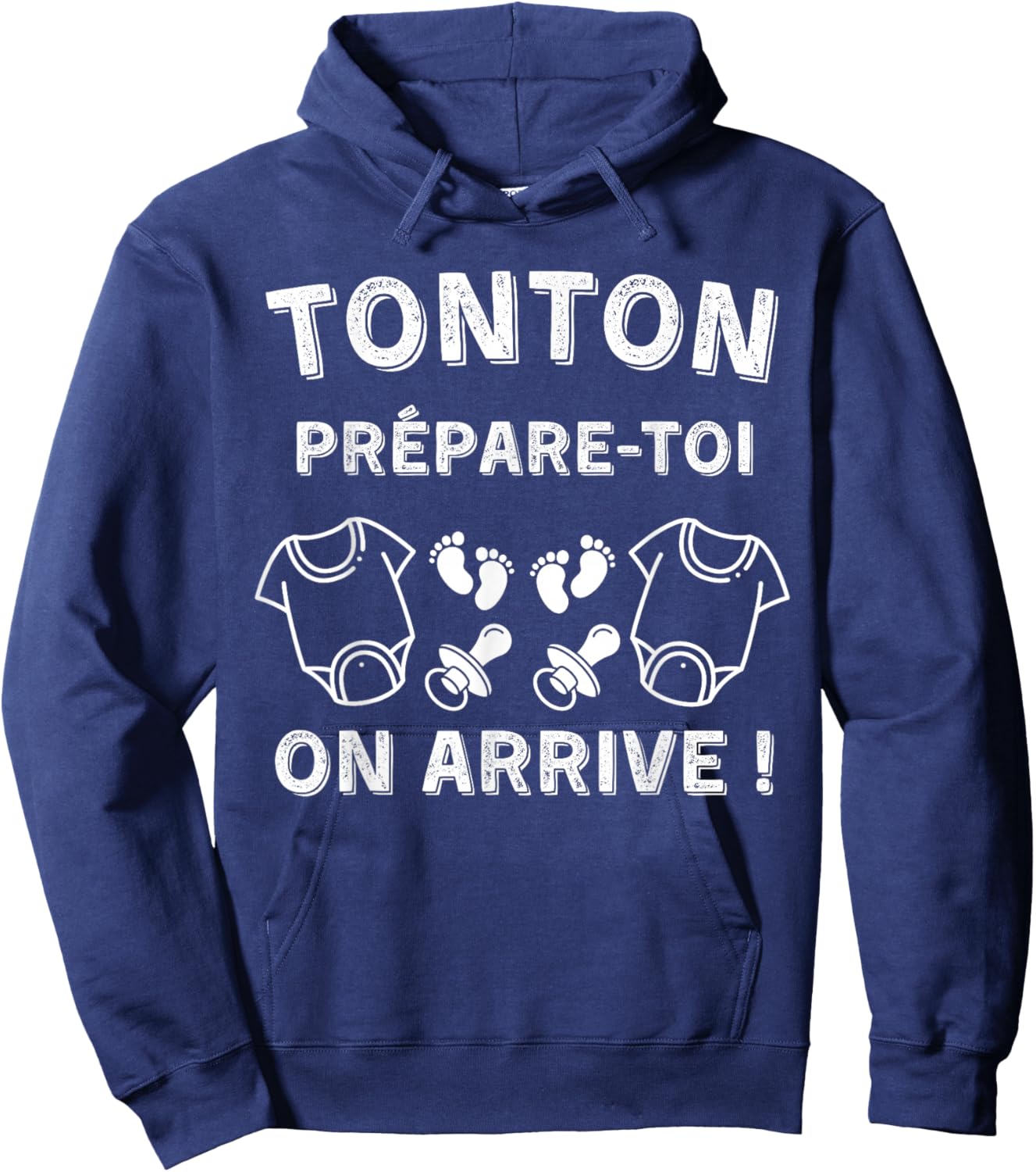 Tonton de Jumeaux - Original Gift Announcement Pregnancy Hoodie - Hoodie | Navy