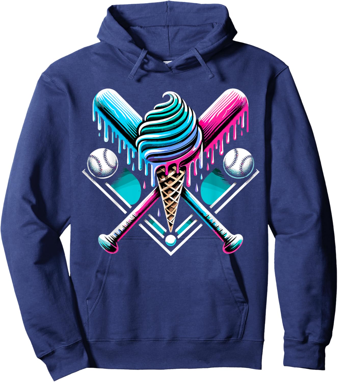 Drip Baseball Bat Dripping Lover Hoodie - Hoodie | Navy