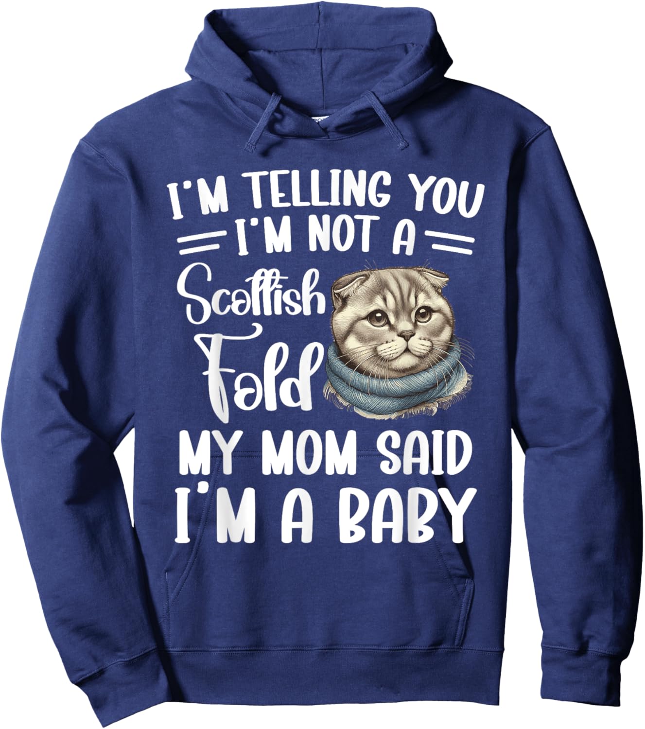 Scottish Fold Mom Costume Cat Lover Plush Scottish Folds Women Hoodie - Hoodie | Navy