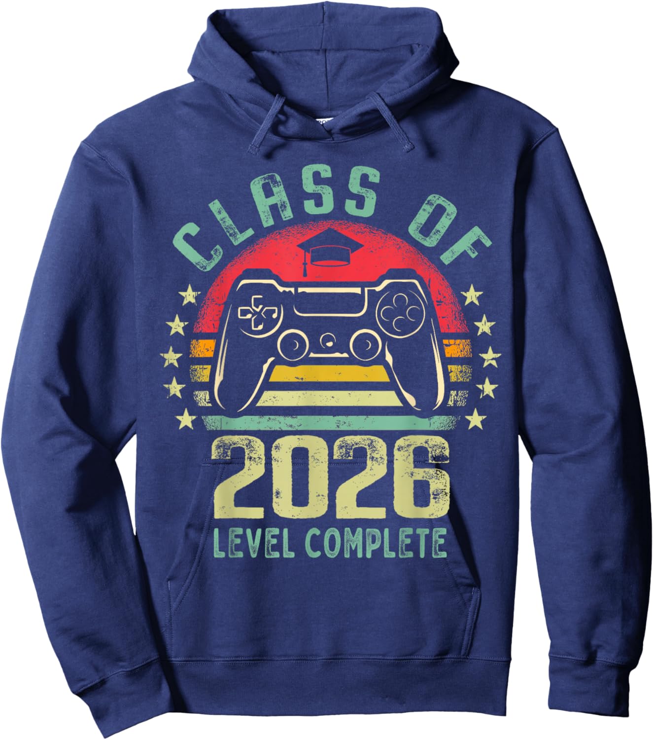 Class of 2026 Level Complete Video Gamer Senior Graduation Hoodie - Hoodie | Navy