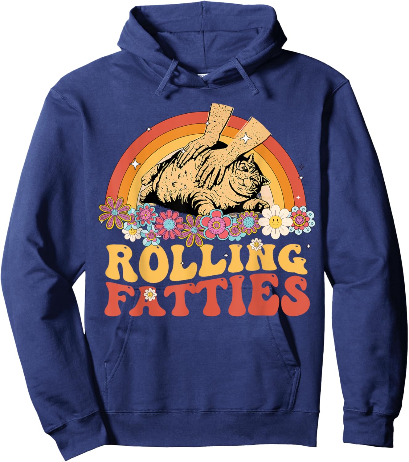 Funny Fat Kitten Cat Rolling Fatties Cute Kitty Owner Women Hoodie - Hoodie | Navy