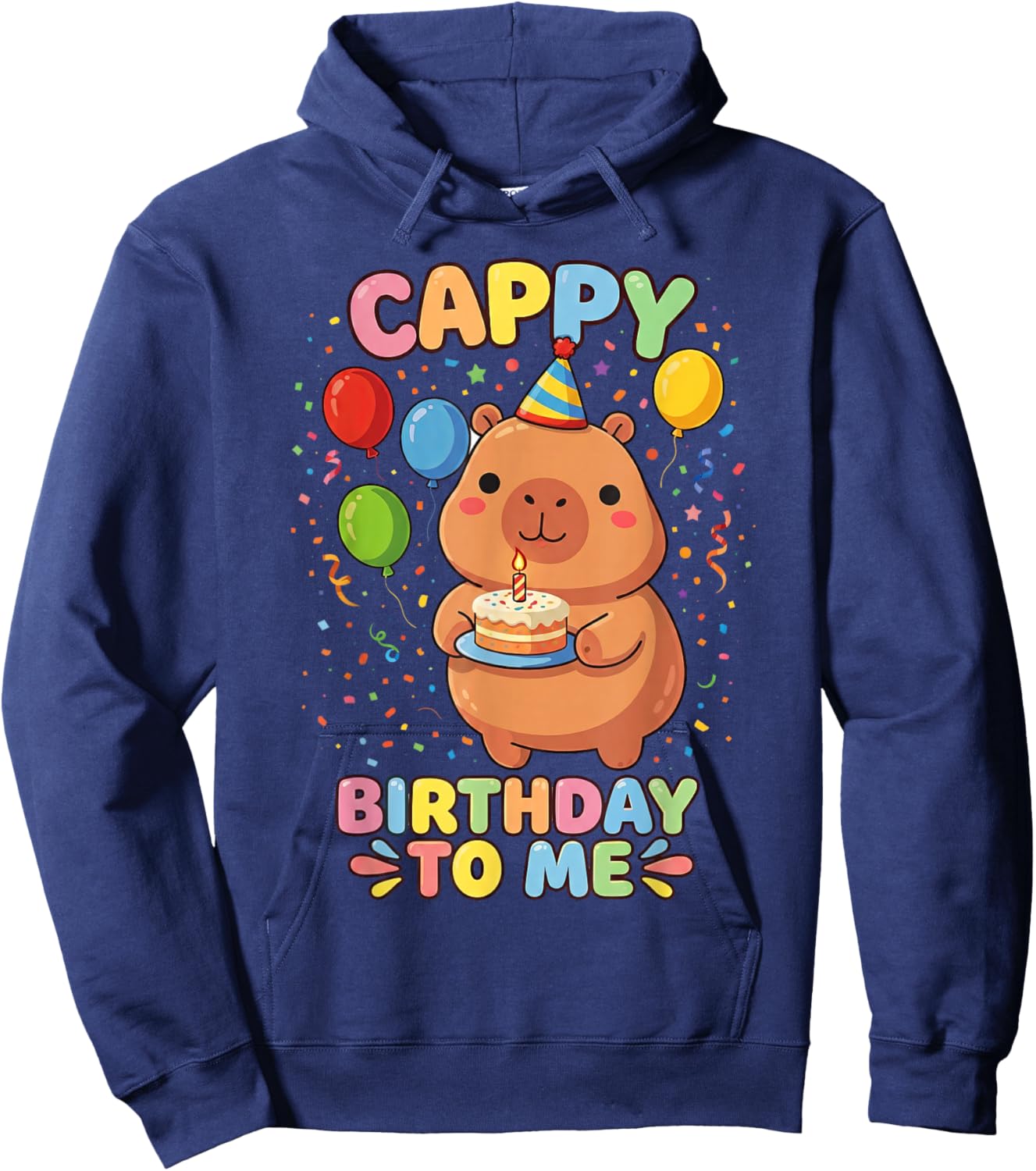 Cappy Birthday Capybara Birthday to Me Hoodie - Hoodie | Navy
