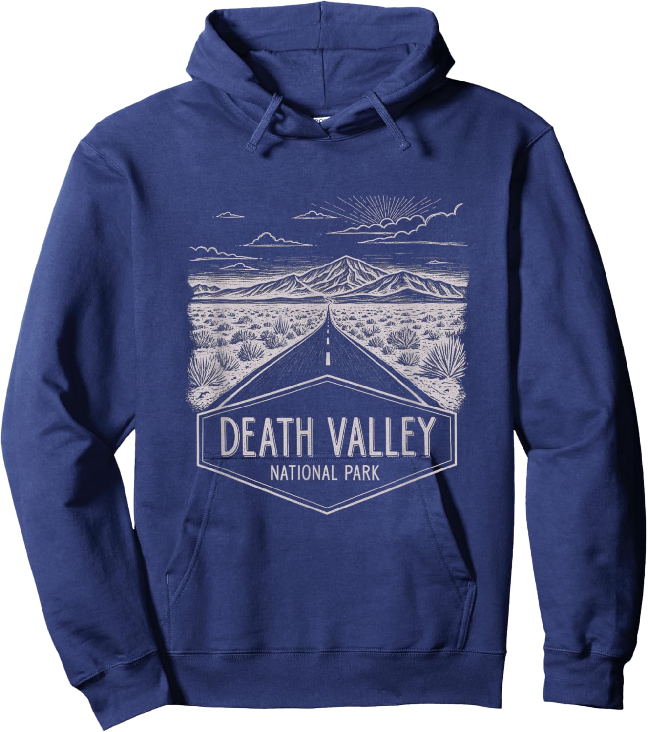 Vintage Death Valley National Park California Sketch Design Hoodie - Hoodie | Navy