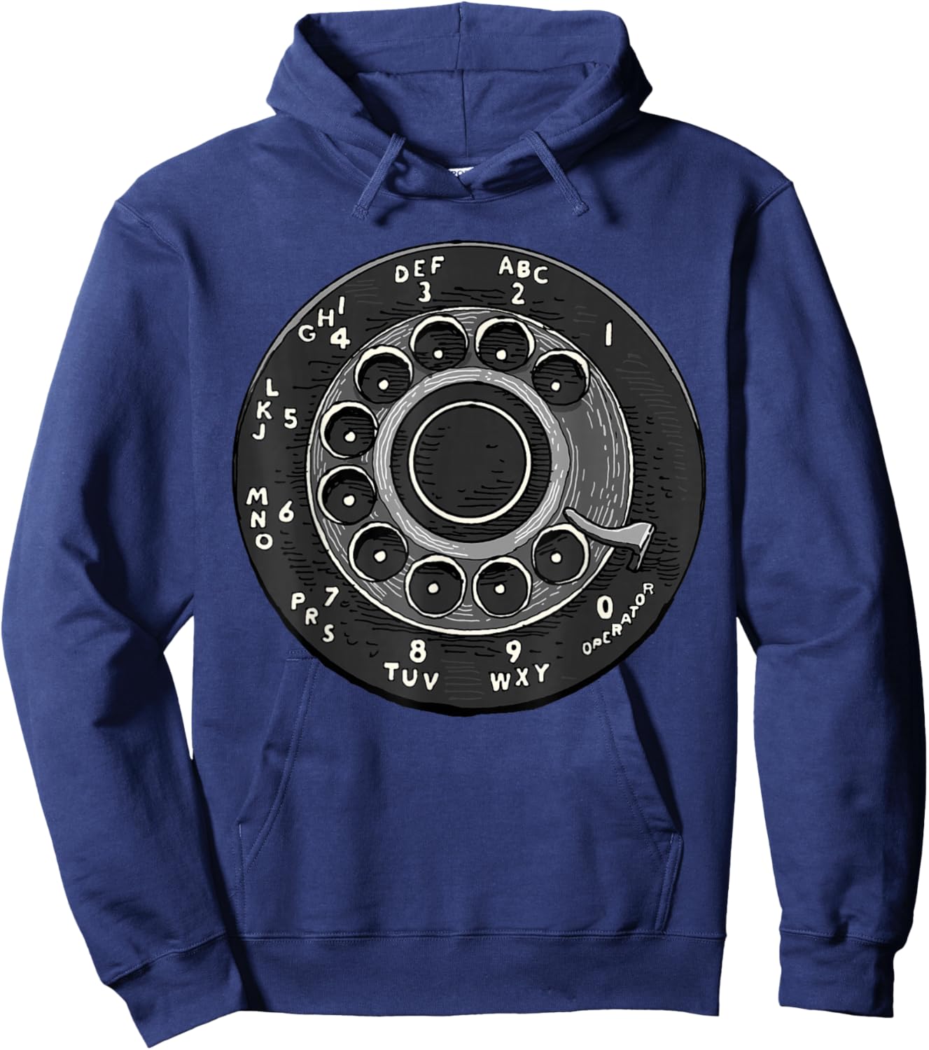 Rotary Phone Shirt Retro Phone Number Rotary Dial Classic Hoodie - Hoodie | Navy