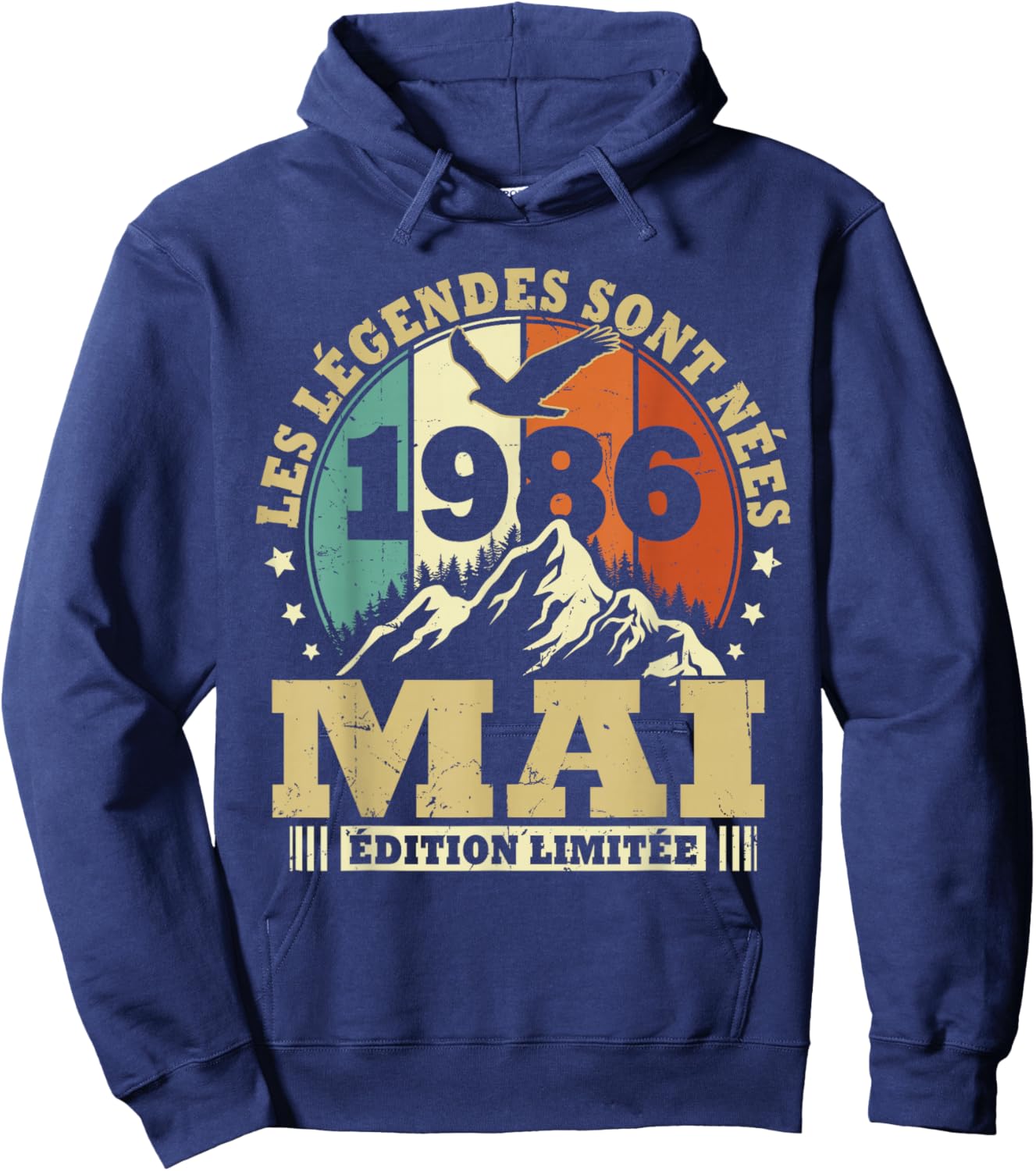 Les Légendes sont Nées en Mai 1986 Anniversaire 40 Ans Hoodie - Hoodie | Navy