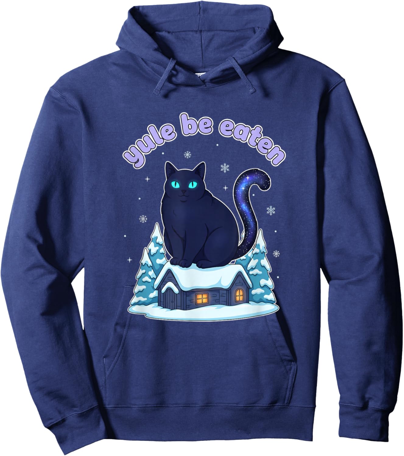 Yule Be Eaten Yule Cat Jolakotturinn Icelandic Cat Hoodie - Hoodie | Navy
