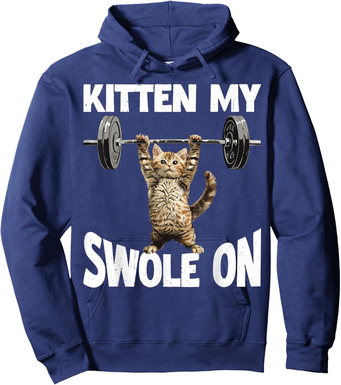 Kitten My Swole On Cute Gym Workout Hoodie - Hoodie | Navy