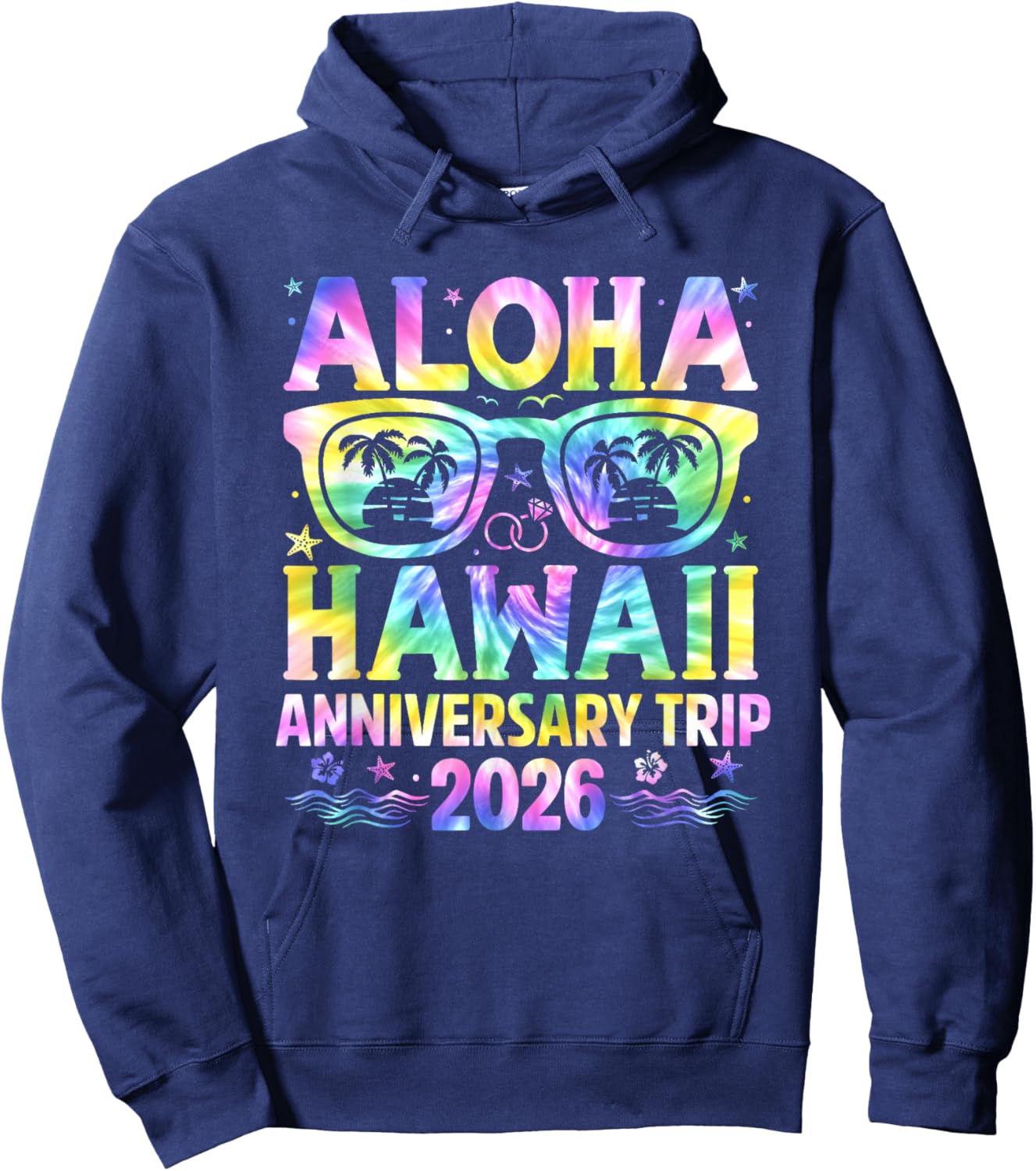 Aloha Hawaii Anniversary Trip 2026 Couple Matching Vacation Hoodie - Hoodie | Navy