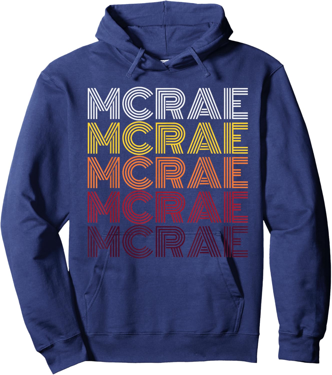 Retro Mcrae First Name Personalized Mcrae 70's Hoodie - Hoodie | Navy