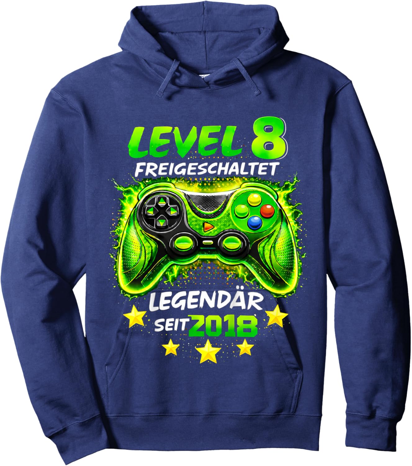 Children's Level 8 Birthday Boy Gamer Funny 2018 8th Birthday Hoodie - Hoodie | Navy