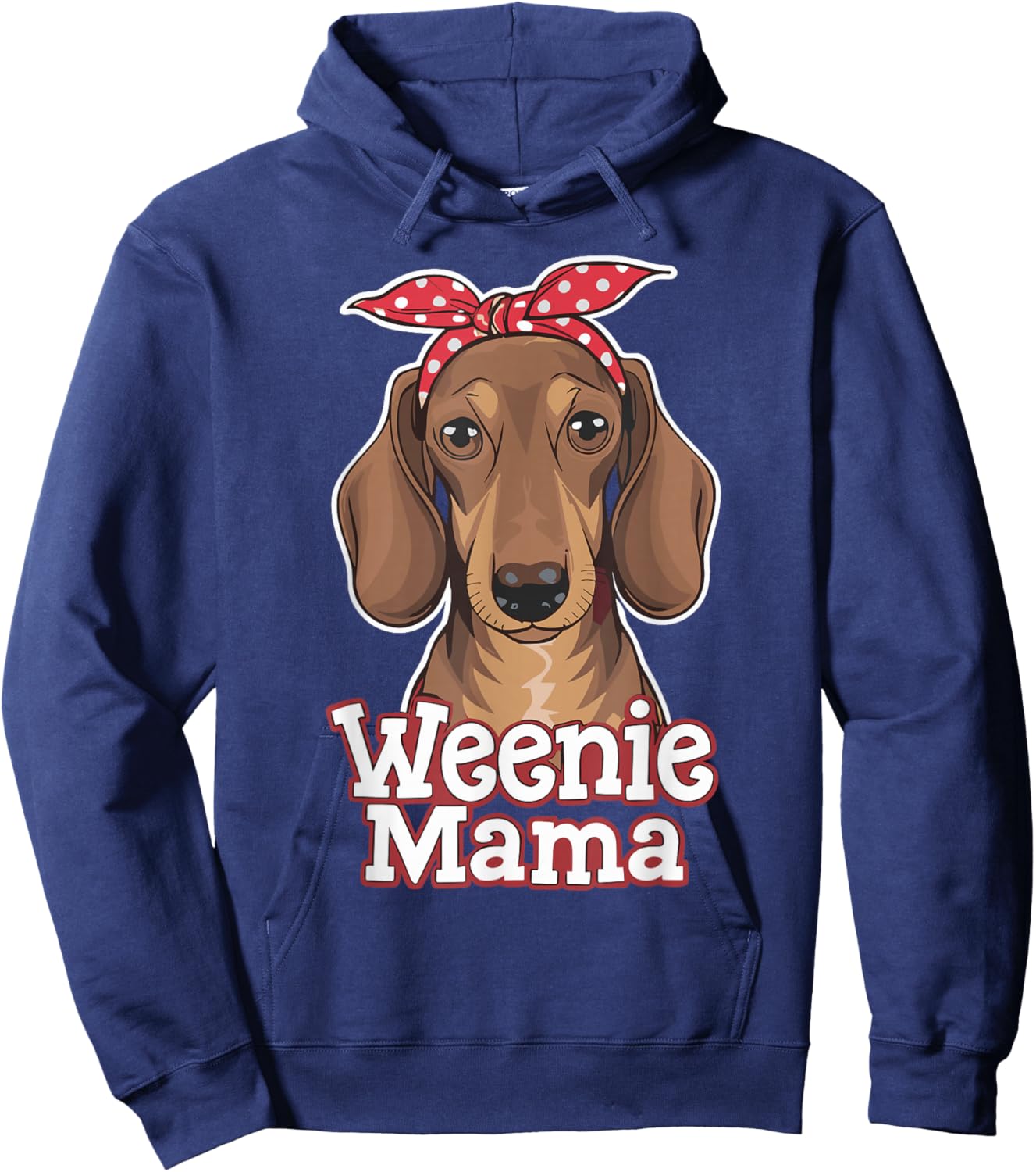 Weenie Mama Funny Dachshund Lover Weiner Dog Hoodie - Hoodie | Navy