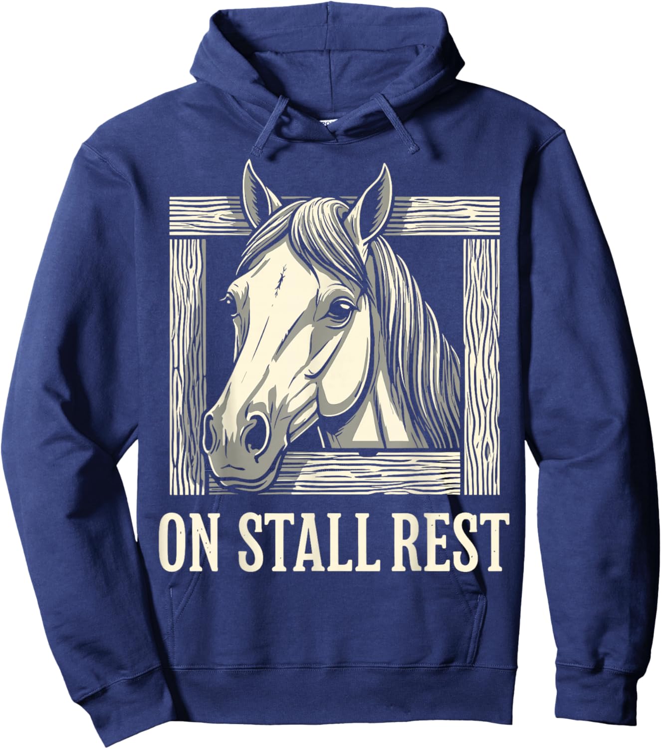 On Stall Rest, Equestrian Horse Stable, Horse Riding Hoodie - Hoodie | Navy
