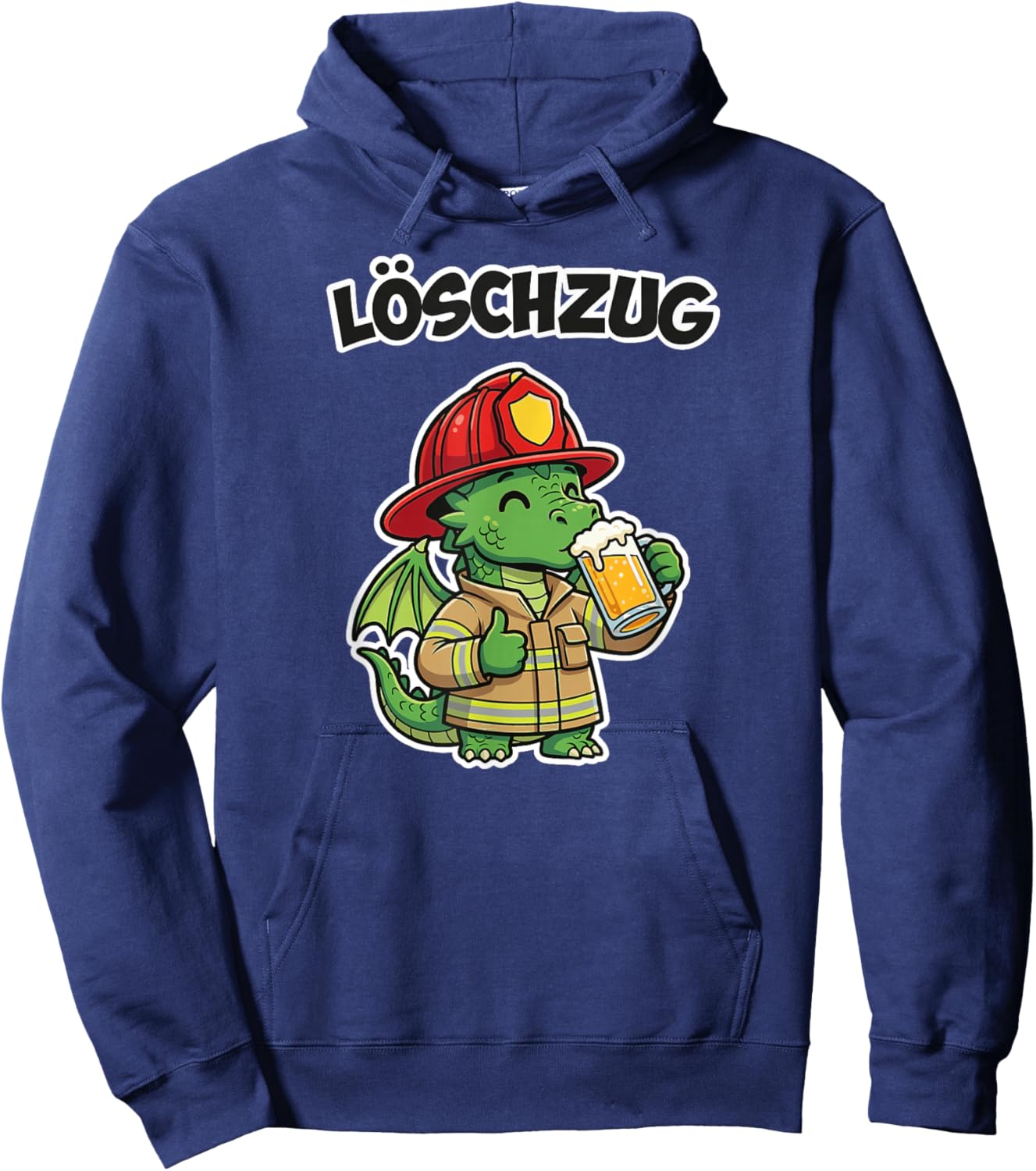 Feuerwehr Drache mit Bier Löschzug - Lustiges Feuerwehrteam Hoodie - Hoodie | Navy