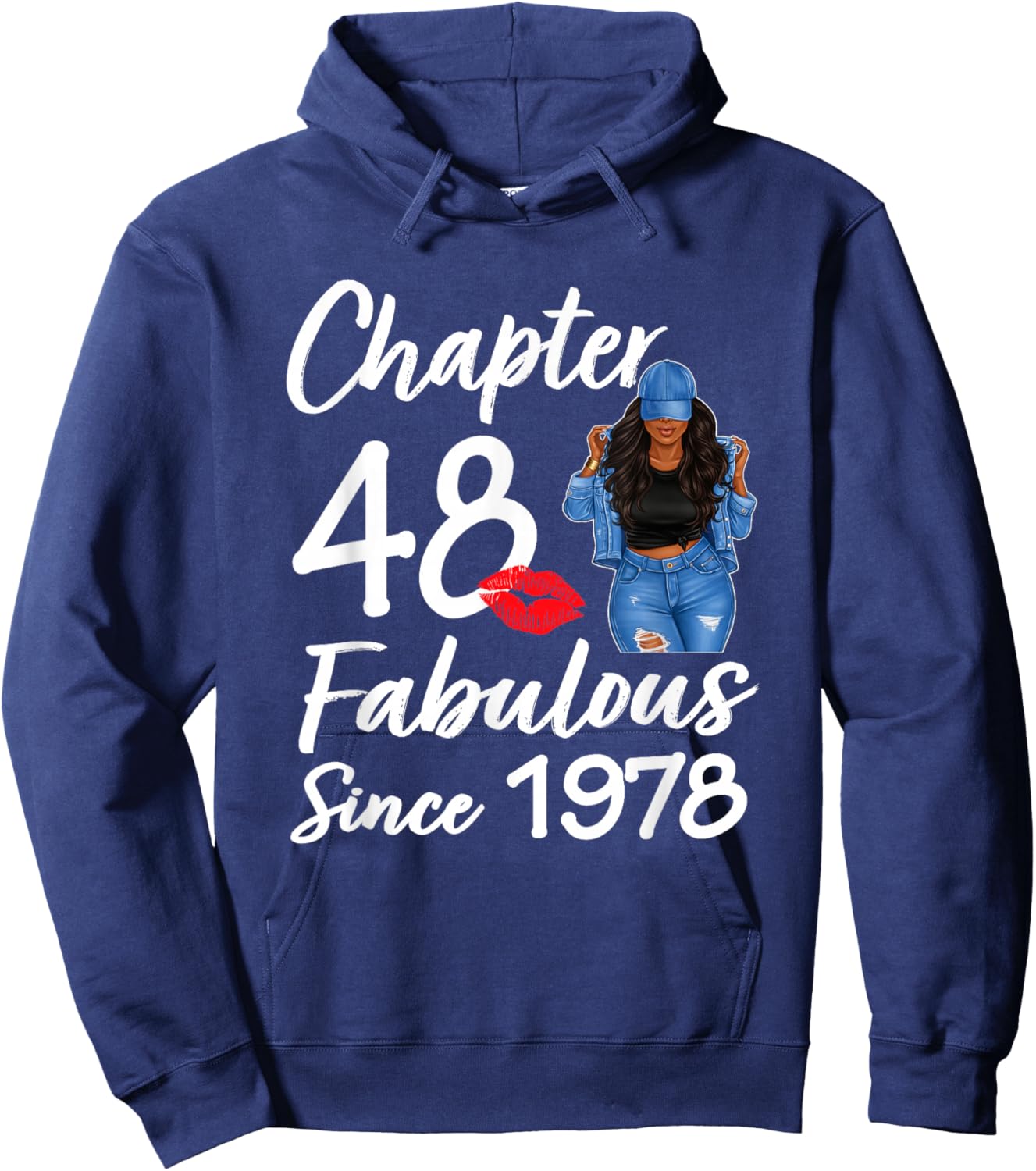 Chapter 48 Fabulous Since 1978 48th Birthday Black Women Hoodie - Hoodie | Navy