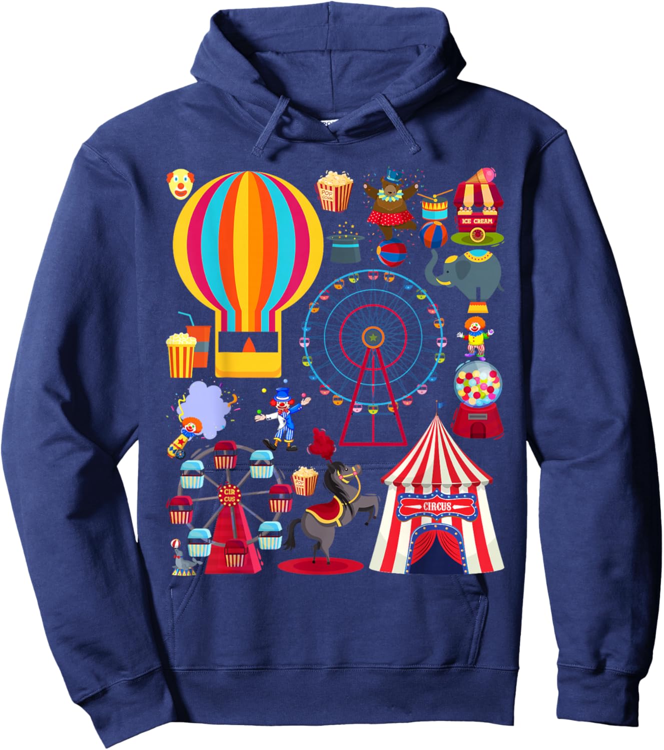 Circus Love Heart Ringmaster Party Circus Men Women Kids Boy Hoodie - Hoodie | Navy