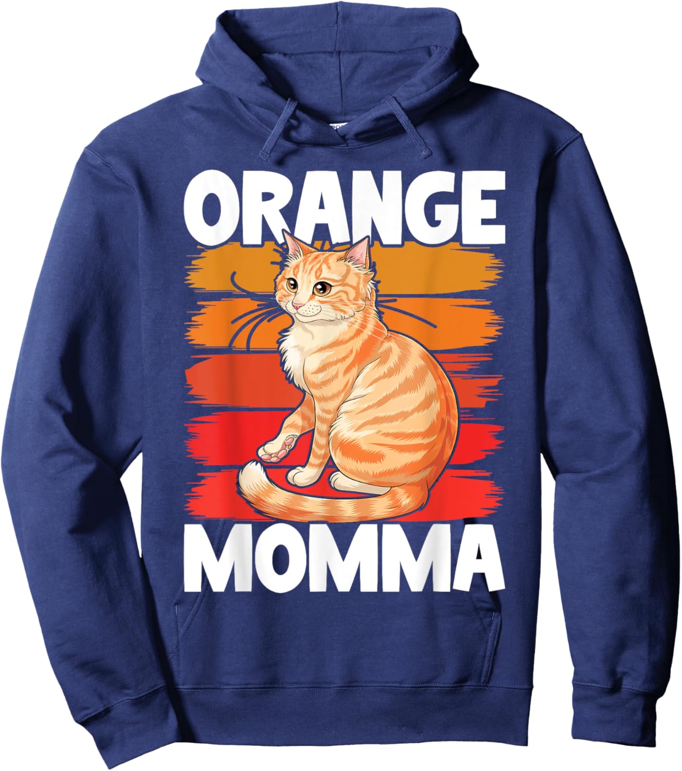Tabby Cat Orange Cat Mom Orange Momma Hoodie - Hoodie | Navy