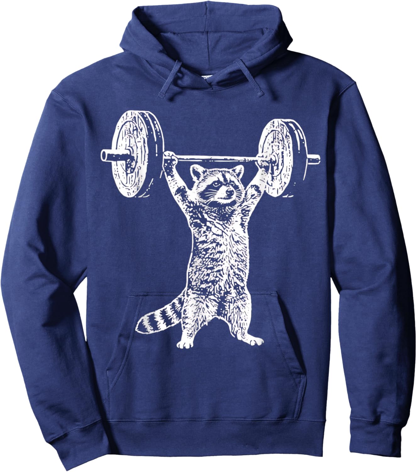 Vintage Retro Gewichtheben Gym Waschbär Kreuzheben Lustig Hoodie - Hoodie | Navy