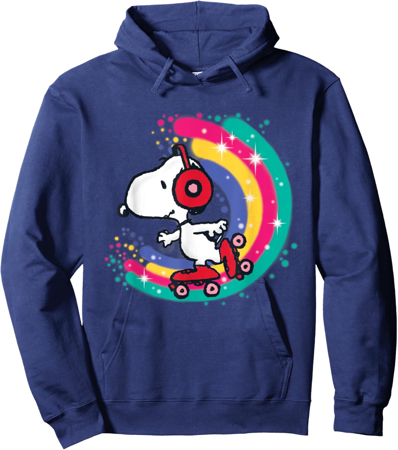 Peanuts Snoopy Roller Skating Rainbow Hoodie - Hoodie | Navy