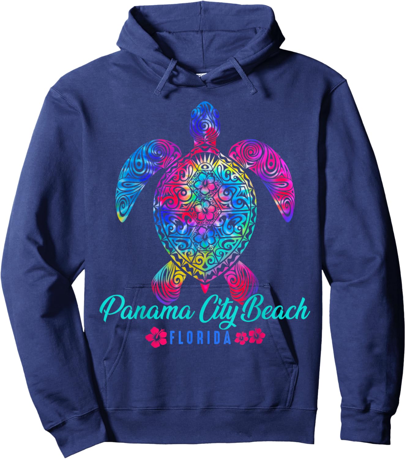 Panama City Beach Florida Sea Turtle Tie Dye Vacation Hoodie - Hoodie | Navy