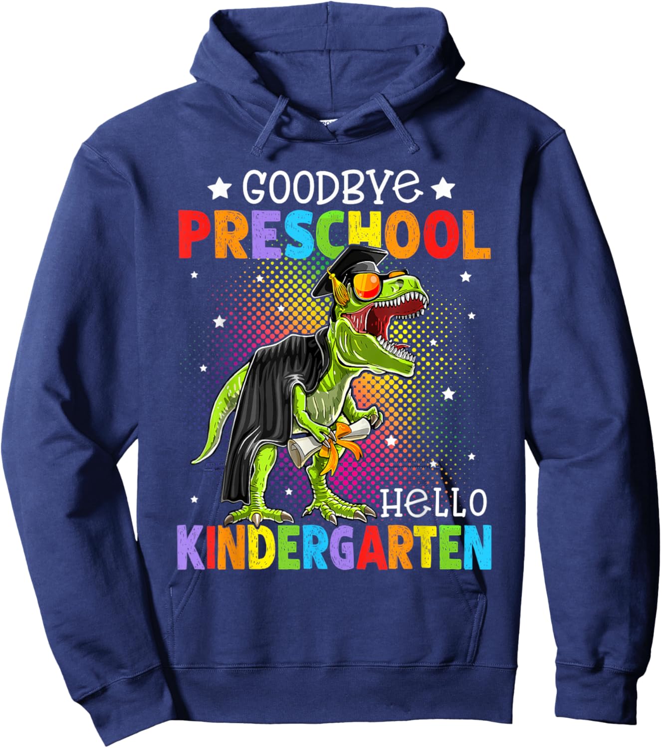 Preschool Graduation Hello Kindergarten T-Rex Dino Boys Kids Hoodie - Hoodie | Navy