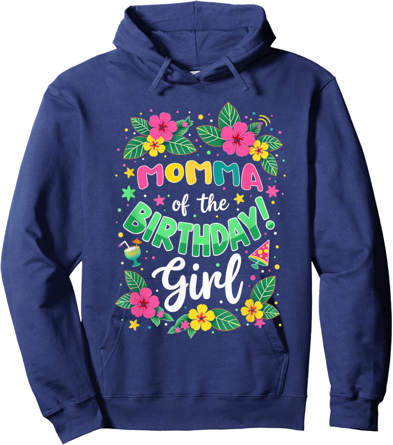 Aloha Hawaii Mommy Momma Of The Birthday Girl Hoodie - Hoodie | Navy