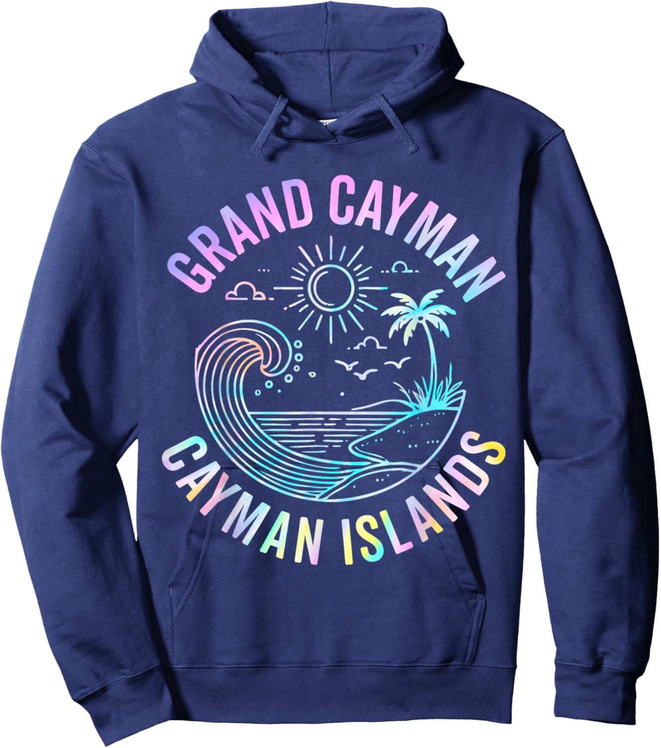 Tie Dye Grand Cayman Souvenirs Cayman Island Sunset Beach Hoodie - Hoodie | Navy