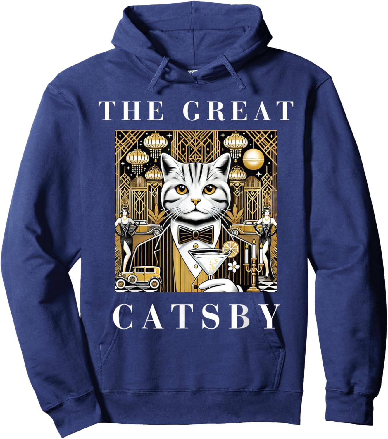 The Great Catsby Funny Cat Lovers Hoodie - Hoodie | Navy