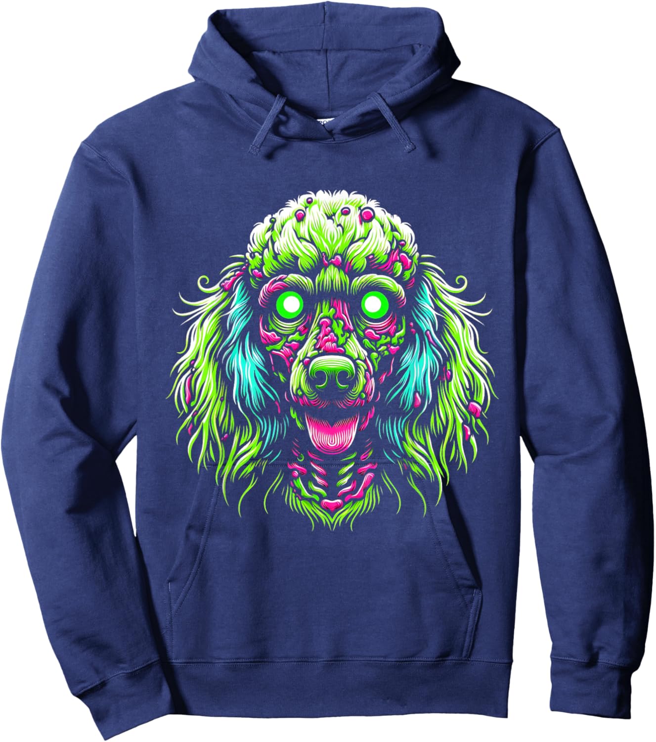 Zombie Poodle Dog Ghost Dark Halloween Horror Skeleton Gifts Men Women Kids Hoodie - Hoodie | Navy