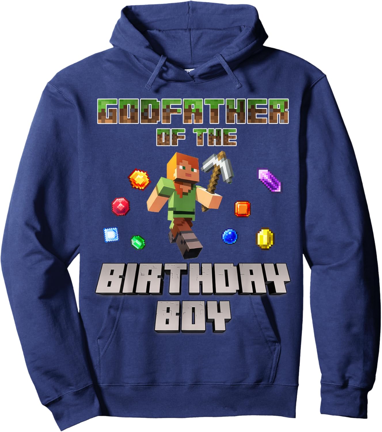 Godfather Of The Birthday Boy Video Gamer Pixel Number Hoodie - Hoodie | Navy