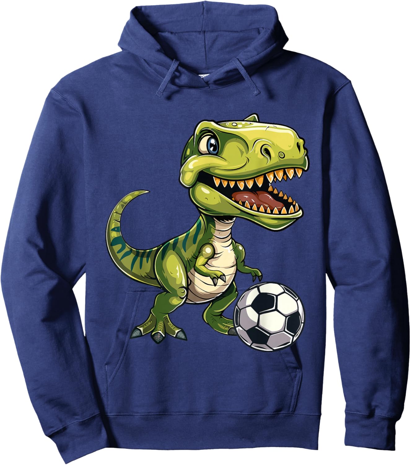 T-Rex playing soccer ball, soccer for kids Hoodie - Hoodie | Navy