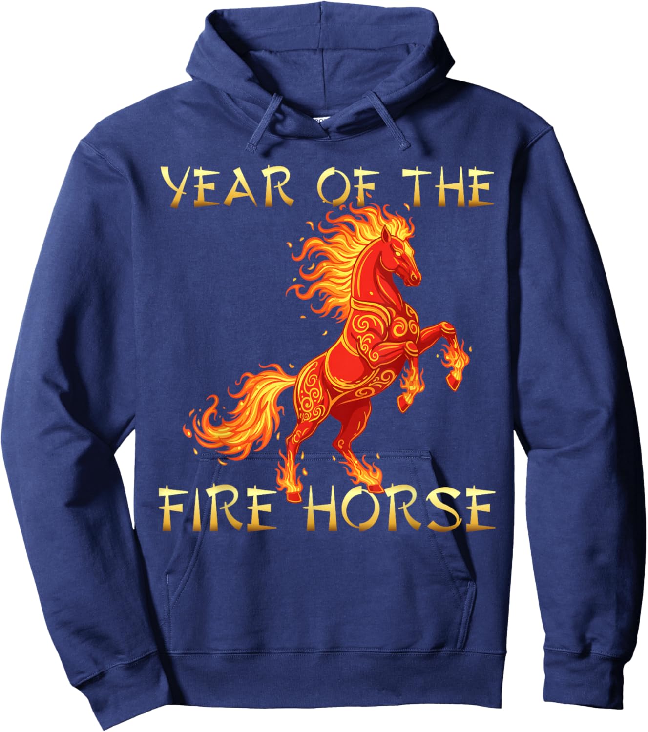 Year The Fire Horse 2026 Chinese Lunar New Year Hoodie - Hoodie | Navy