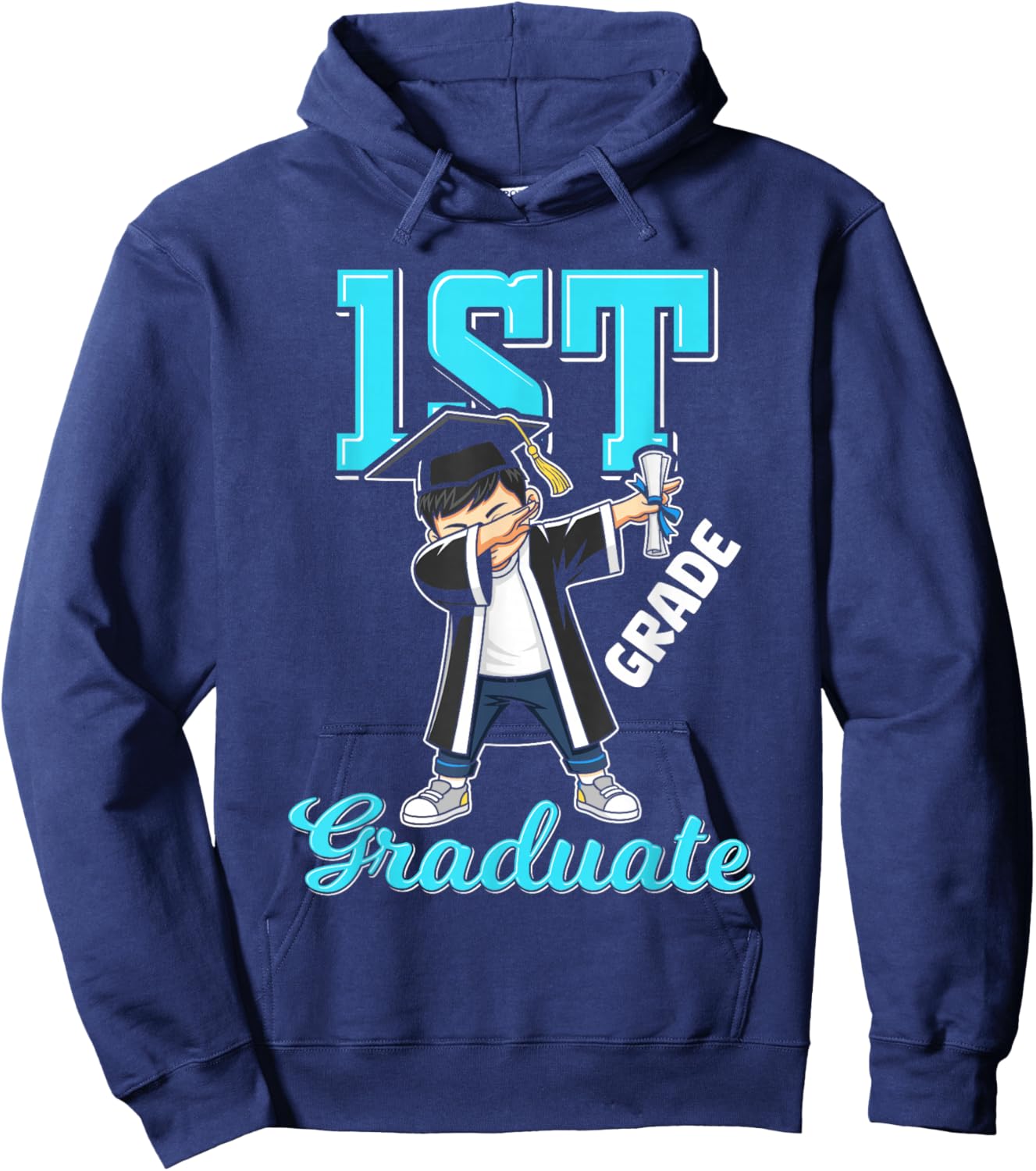 1st Grade Graduation 2026 Dabbing boy Class 26 Graduate Hoodie - Hoodie | Navy