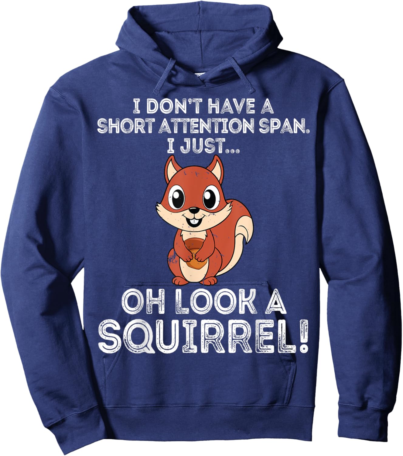 Funny ADHD Squirrel Design Women Chipmunk Pet Lovers Hoodie - Hoodie | Navy