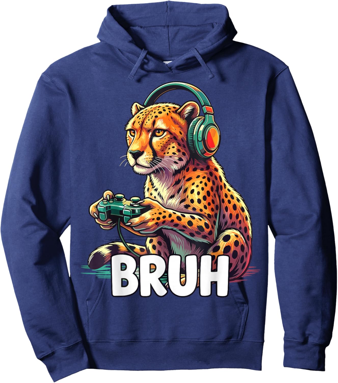 Bruh Cheetahs Funny Video Games Cheetah Hoodie - Hoodie | Navy