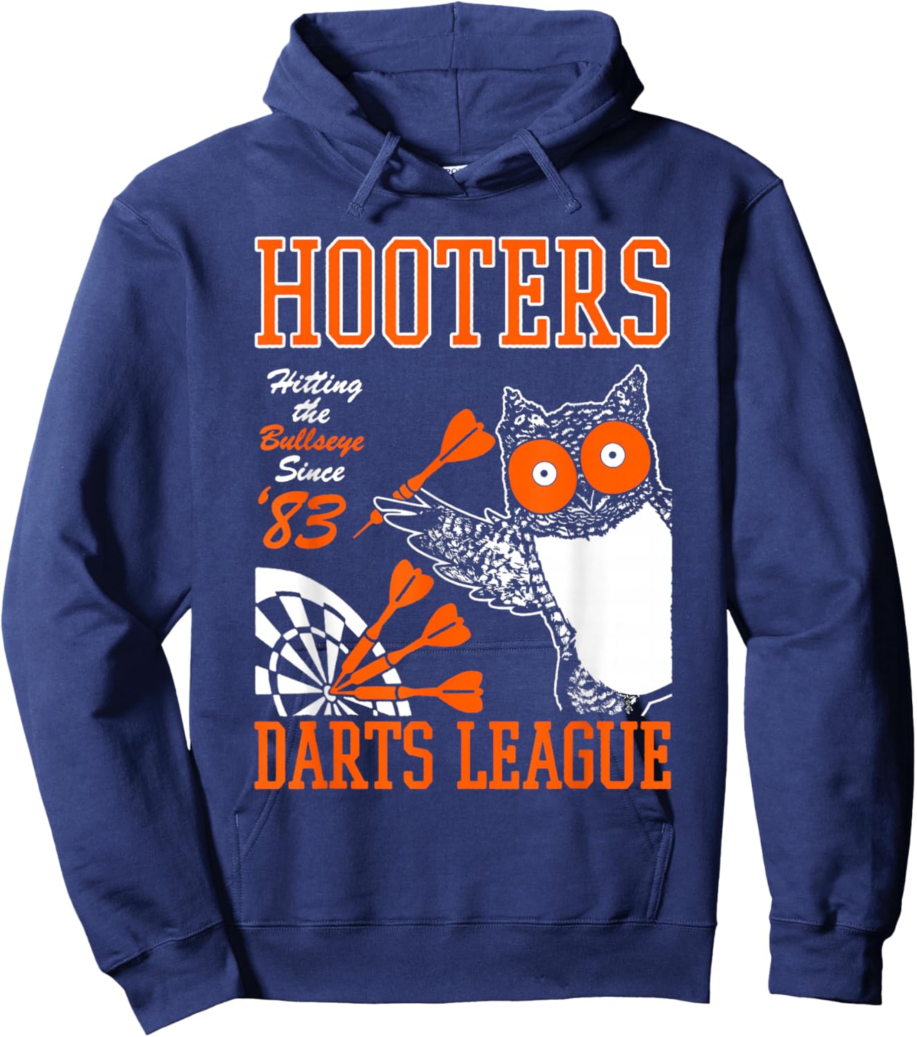Hooters Darts League Hitting The Target Wings Funny Foodie Hoodie - Hoodie | Navy