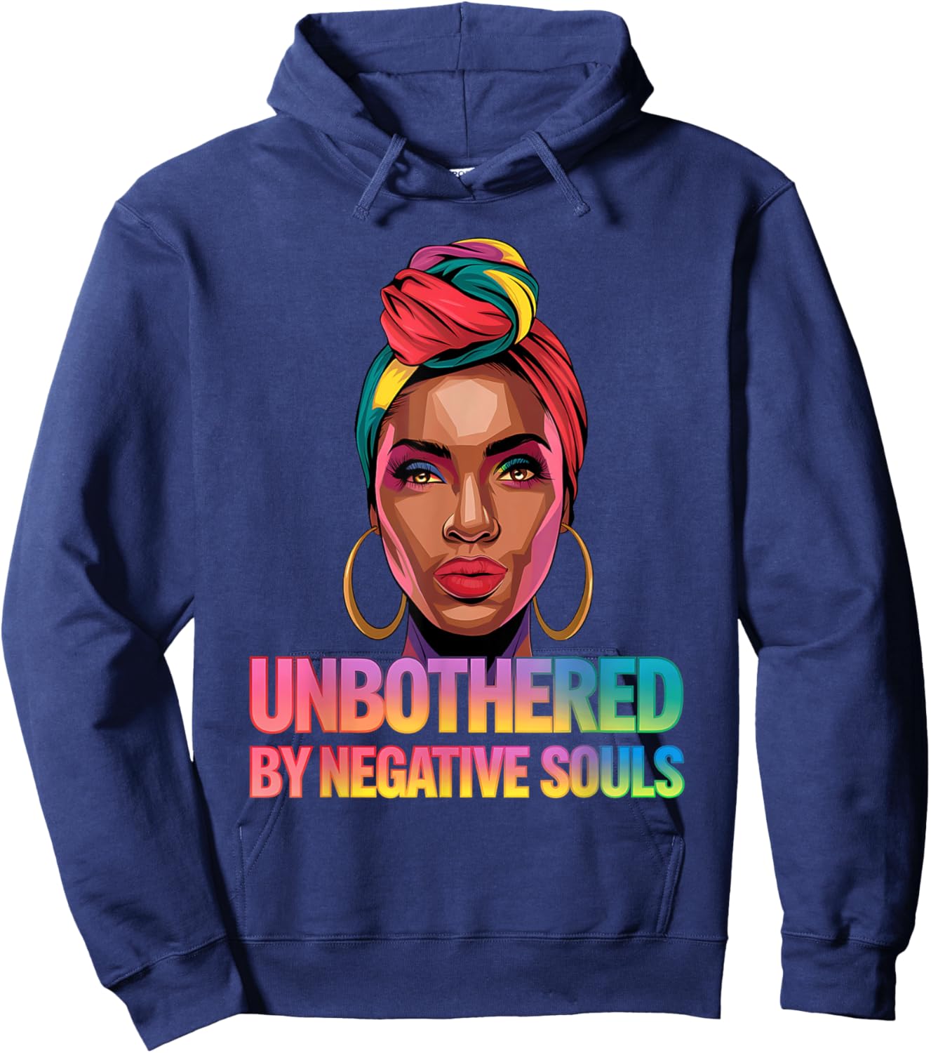 Unbothered By Negative Souls Camo Black African American Hoodie - Hoodie | Navy