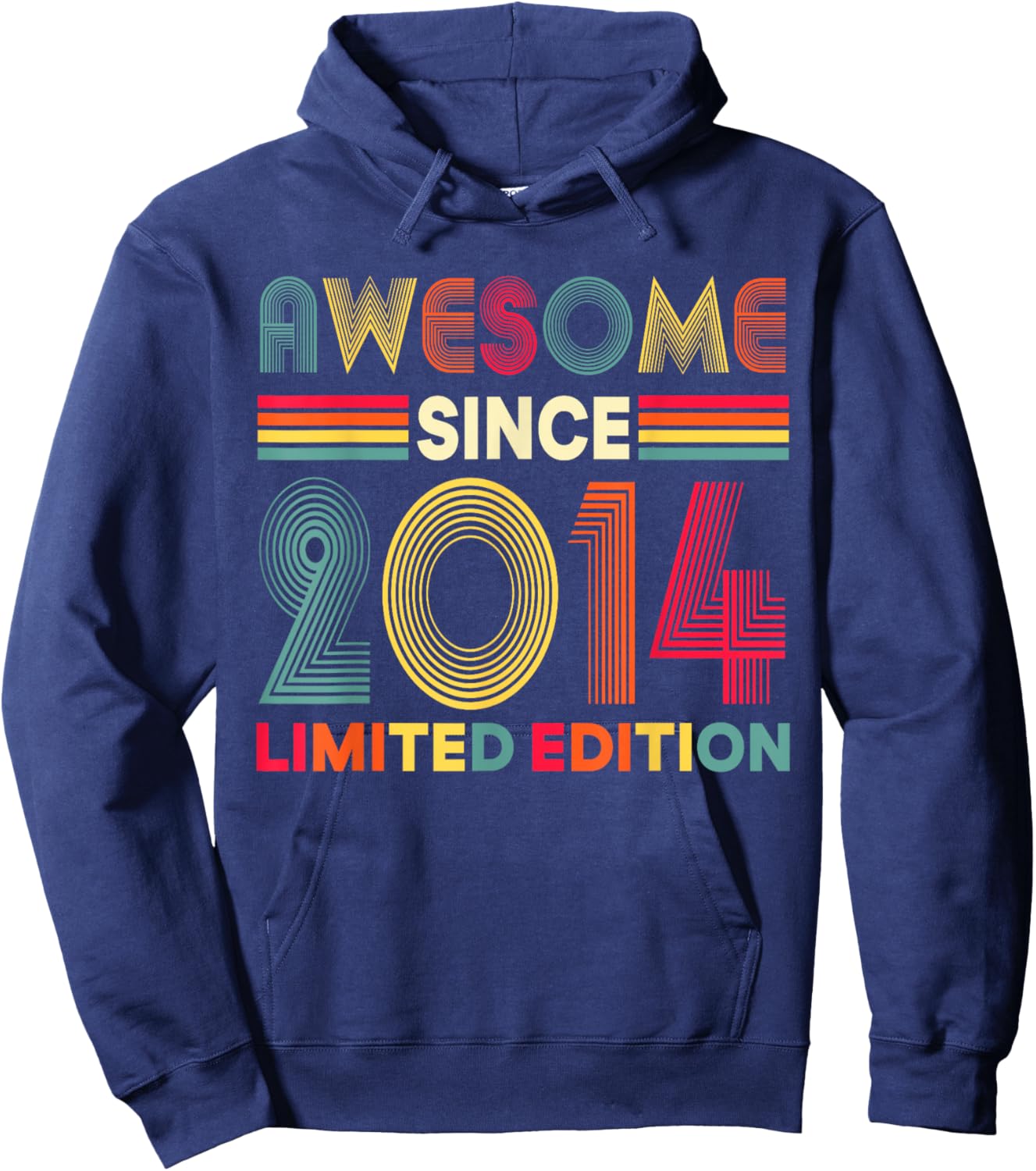 Awesome Since 2014 Limited Edition 12th Birthday Decorations Hoodie - Hoodie | Navy