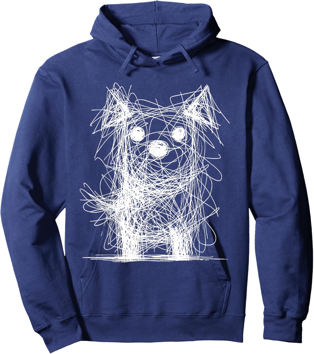 Scruffy Dog Chaos Art Hoodie - Hoodie | Navy