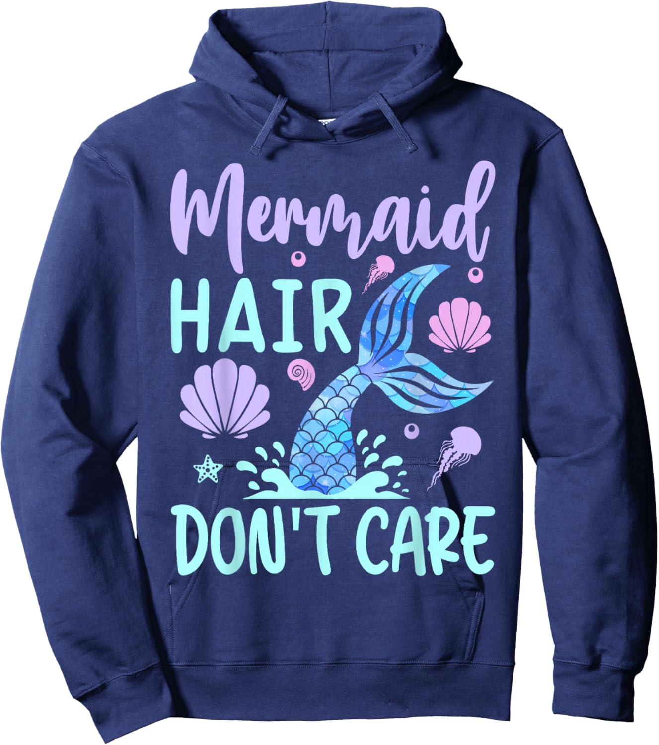 Mermaid Hair Don't Care Mermaids Hoodie - Hoodie | Navy