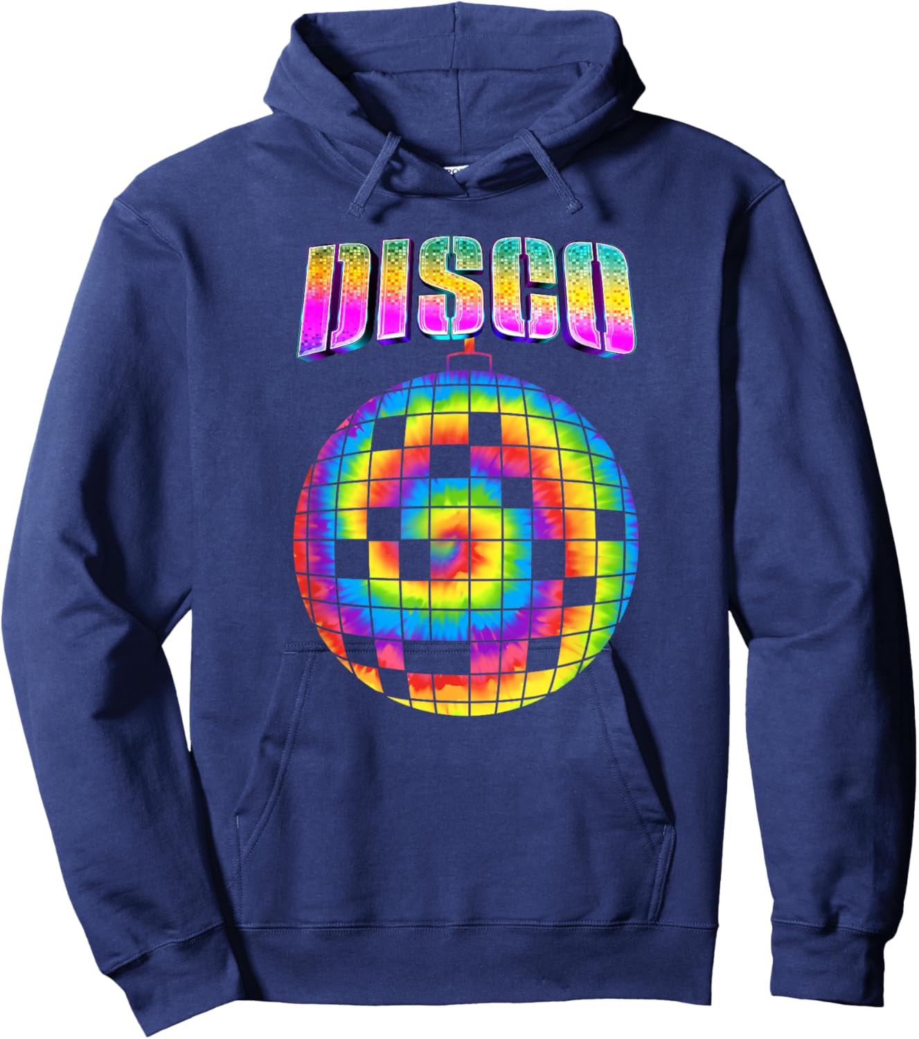 Tie Dye Disco Ball Hippie Gifts Funny Disco Music Lover Hoodie - Hoodie | Navy