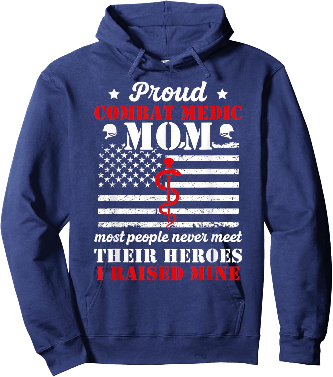 Proud Combat Medic Mom of A Combat Medic Mother Hoodie - Hoodie | Navy