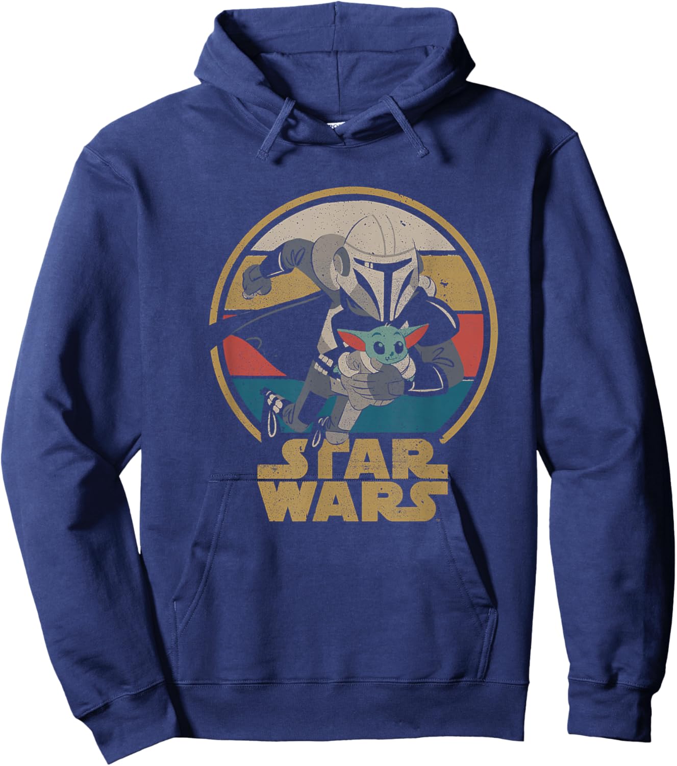 Star Wars The Mandalorian and Grogu Running Badge Hoodie - Hoodie | Navy